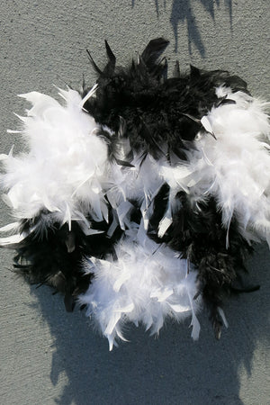 Chandelle Feather Boa - black and white