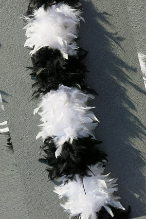 Chandelle Feather Boa - black and white