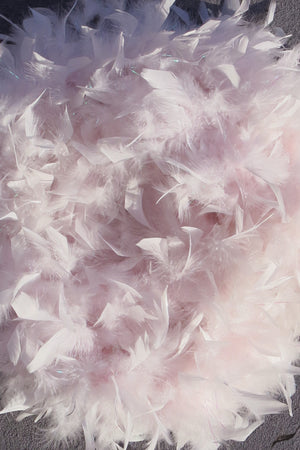 Chandelle Feather Boa - babyPink with tinsel