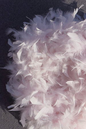 Chandelle Feather Boa - babyPink with tinsel