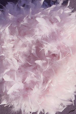 Chandelle Feather Boa - babyPink with tinsel