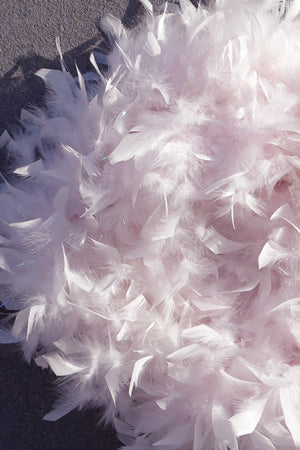 Chandelle Feather Boa - babyPink with tinsel