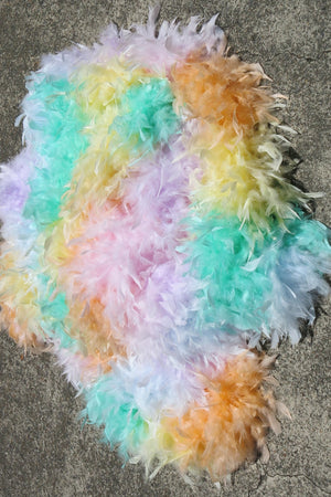 Chandelle Feather Boa - pastel rainbow