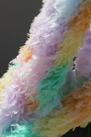 Chandelle Feather Boa - pastel rainbow