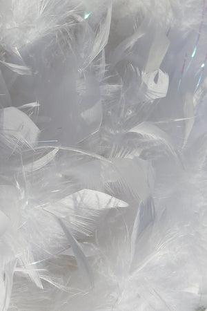 Chandelle Feather Boa - white with tinsel