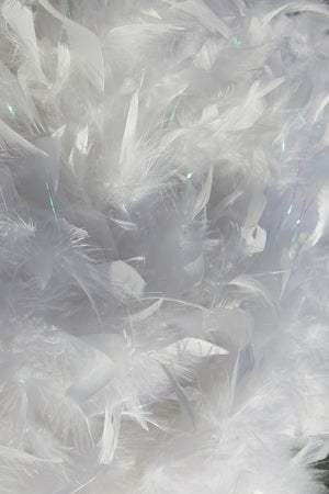 Chandelle Feather Boa - white with tinsel