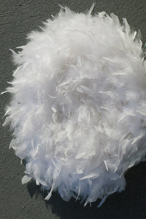 Chandelle Feather Boa - white with tinsel