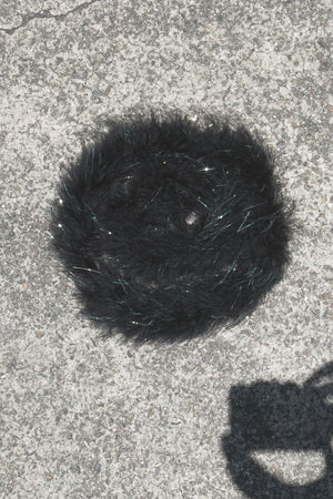 Marabou Feather Boa Trim - black with AB lurex tinsel