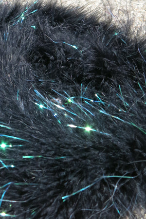 Marabou Feather Boa Trim - black with AB lurex tinsel