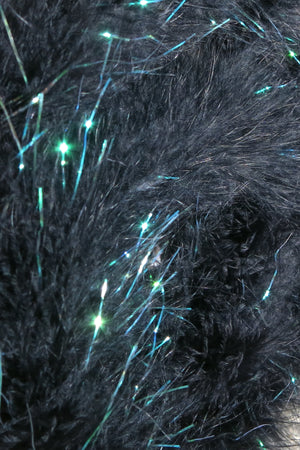 Marabou Feather Boa Trim - black with AB lurex tinsel