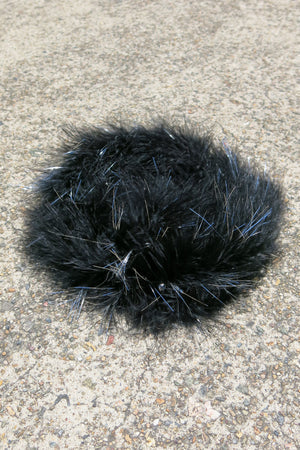 Marabou Feather Boa Trim- black with silver tinsel