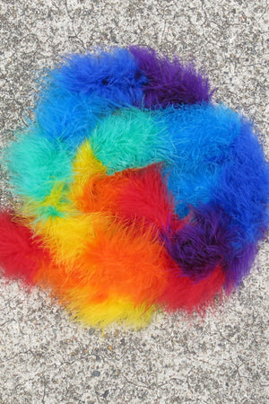 Marabou Feather Boa Trim- rainbow