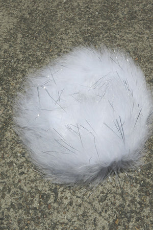 Marabou Feather Boa Trim - white with silver tinsel