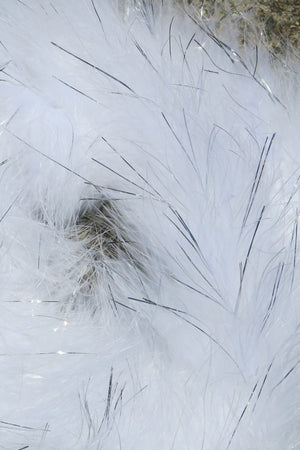 Marabou Feather Boa Trim - white with silver tinsel